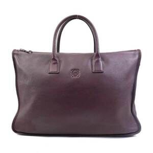 LOEWE Anagram Leather Burgundy Handbag for Men (e61313a)